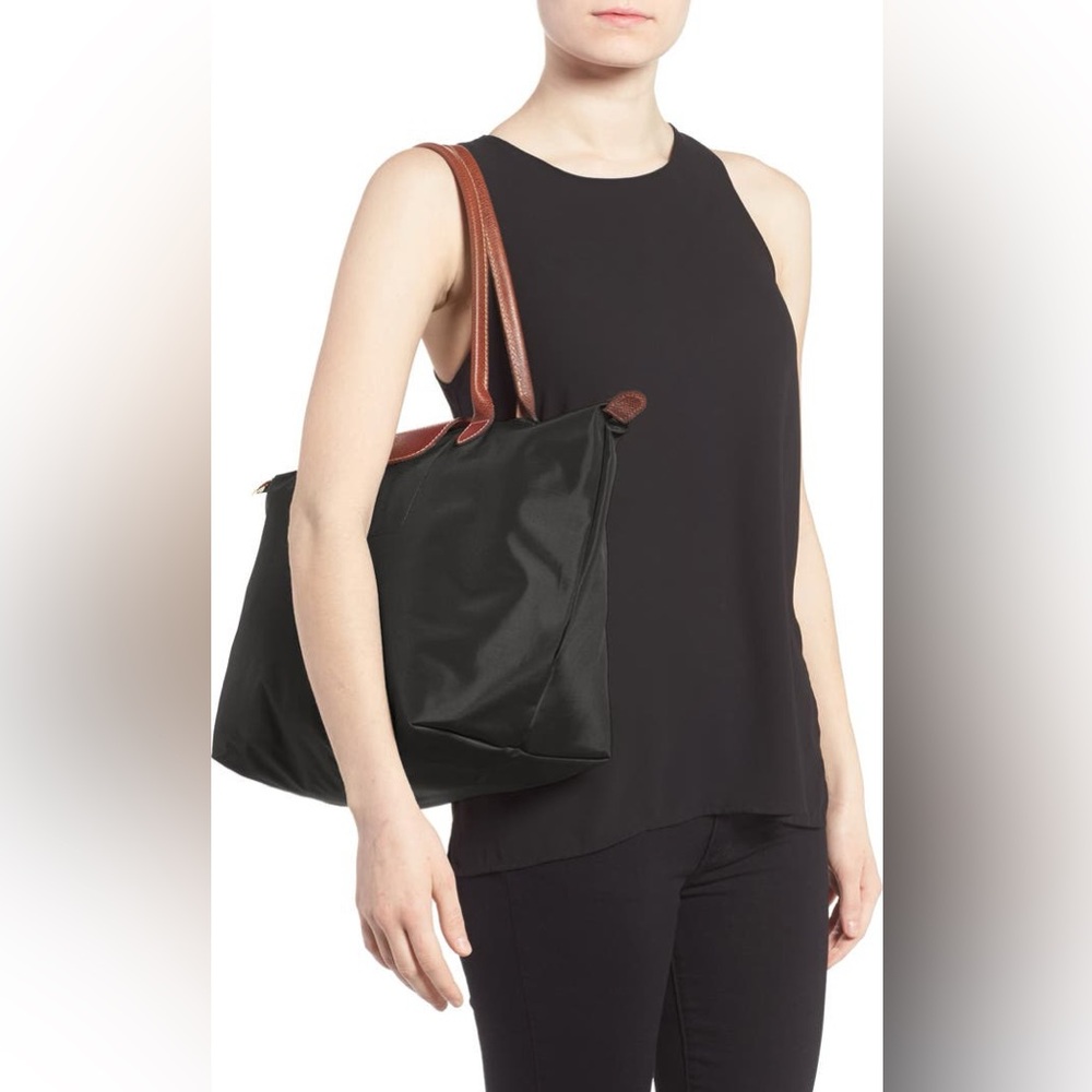 Longchamp Black and Brown Tote Bag - Picture 3 of 16